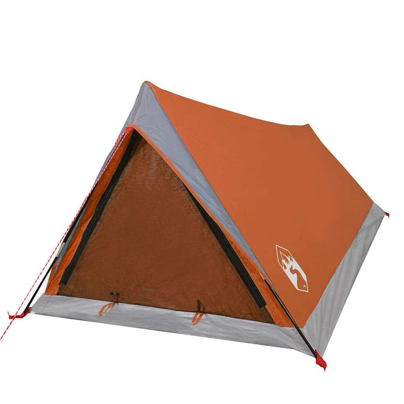 Cort de camping pentru 2 persoane, gri/portocaliu, impermeabil