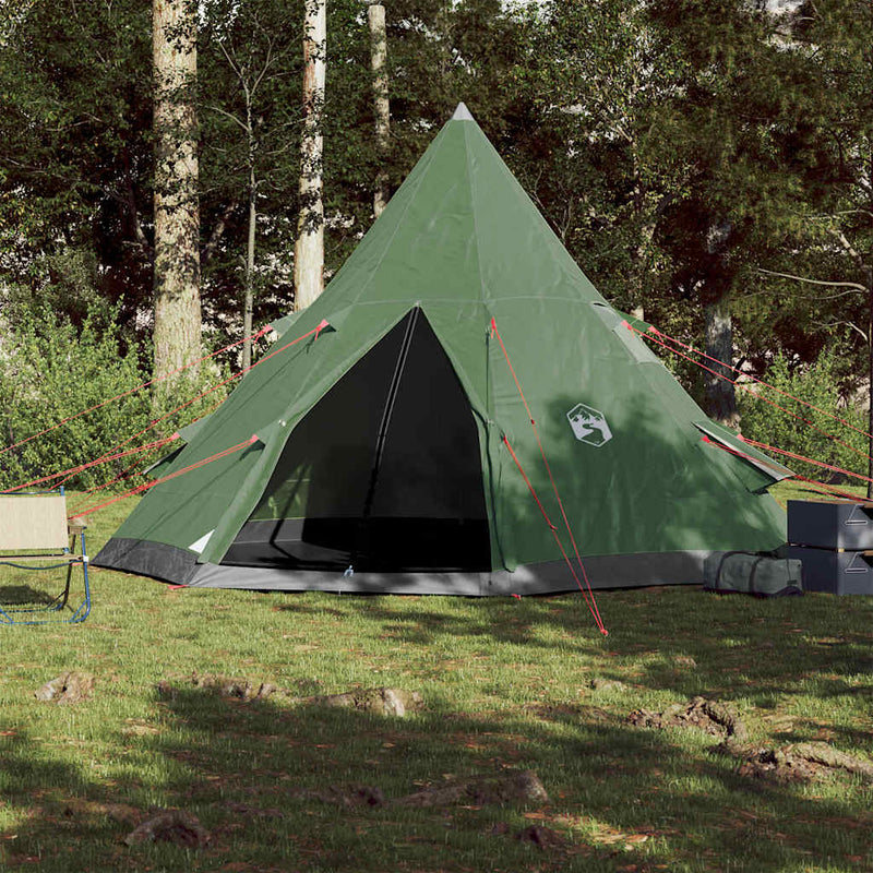 Cort de camping tipi pentru 4 persoane, verde, impermeabil