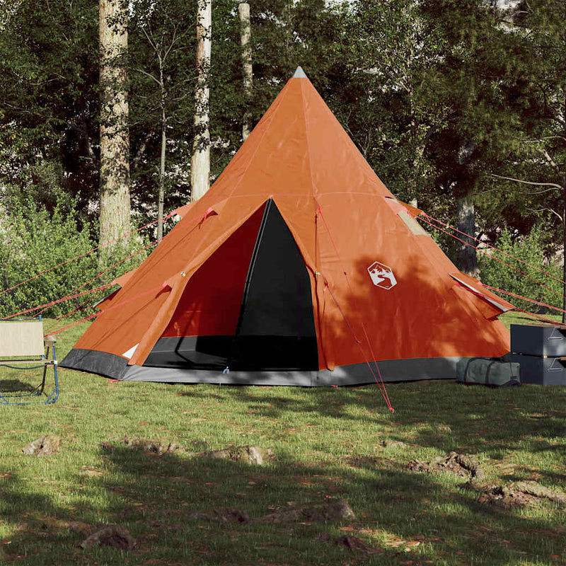 Cort de camping tipi pentru 4 persoane, portocaliu, impermeabil