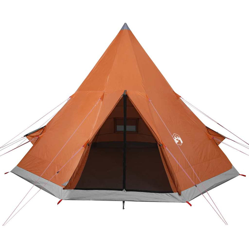 Cort de camping tipi pentru 4 persoane, portocaliu, impermeabil