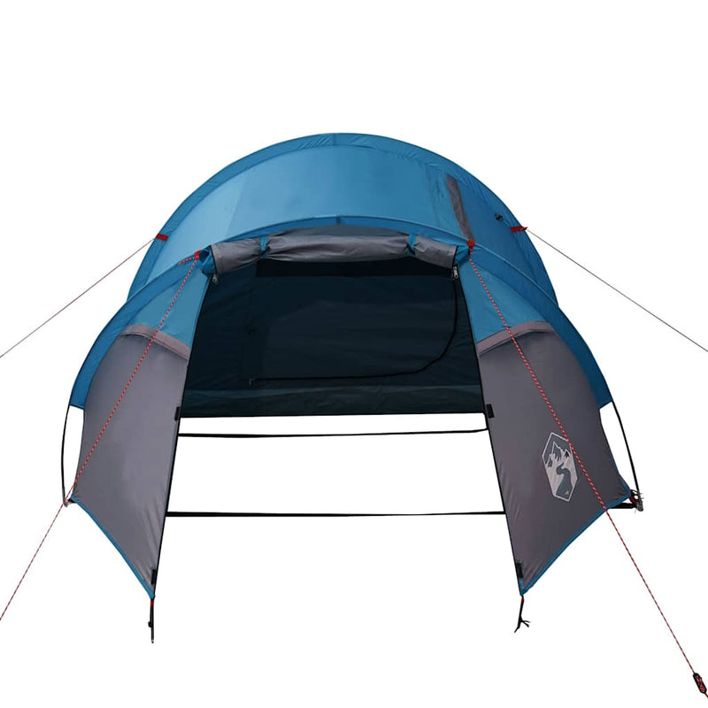 Cort de camping tunel pentru 2 persoane, albastru, impermeabil