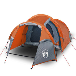 Cort de camping tunel 2 persoane, portocaliu, impermeabil