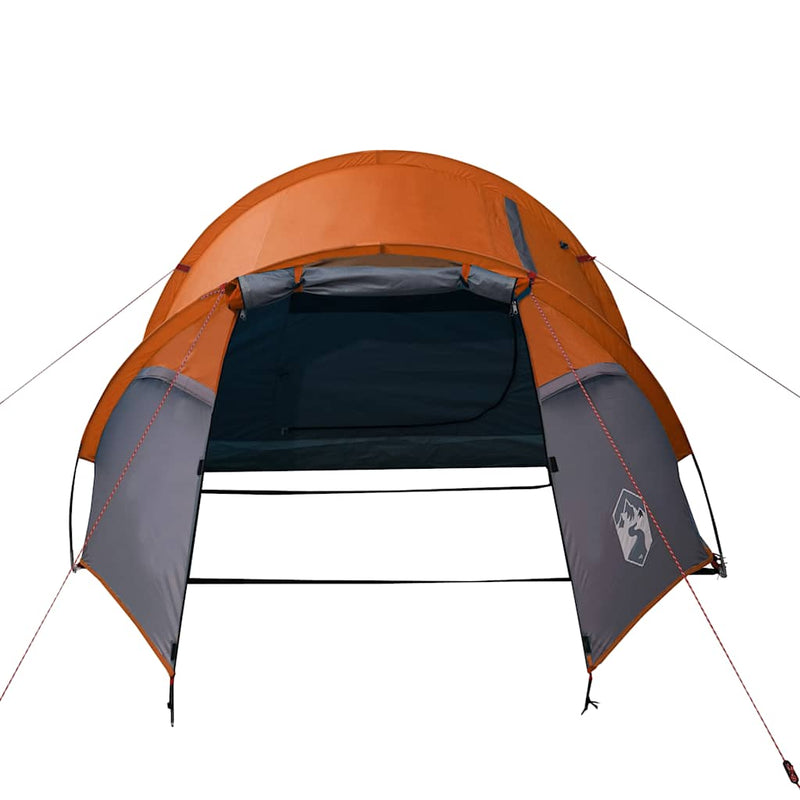 Cort de camping tunel 2 persoane, portocaliu, impermeabil