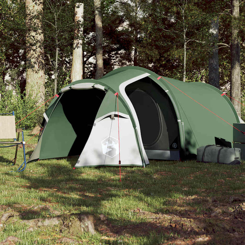 Cort de camping pentru 3 persoane, verde, impermeabil