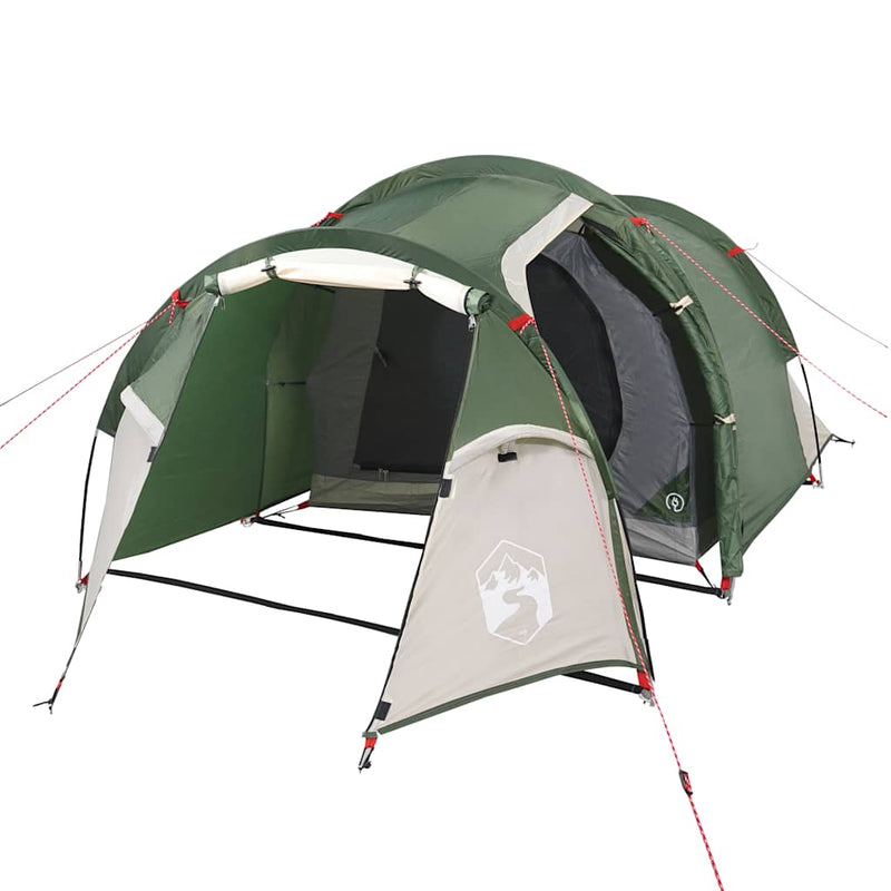 Cort de camping pentru 3 persoane, verde, impermeabil