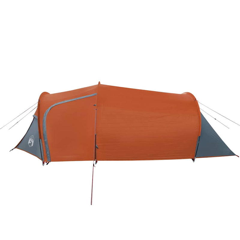 Cort de camping tunel 3 persoane, portocaliu, impermeabil