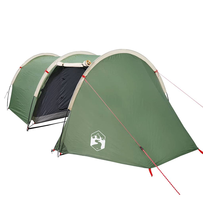 Cort de camping tunel pentru 4 persoane, verde, impermeabil