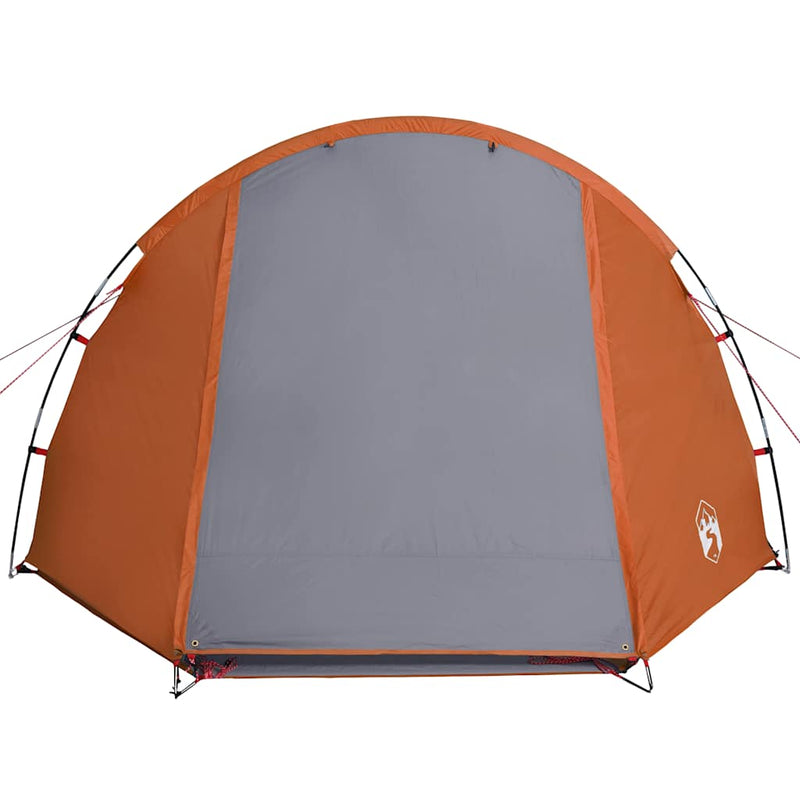 Cort de camping tunel 4 persoane, gri/portocaliu, impermeabil