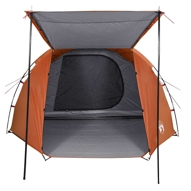 Cort de camping tunel 4 persoane, gri/portocaliu, impermeabil