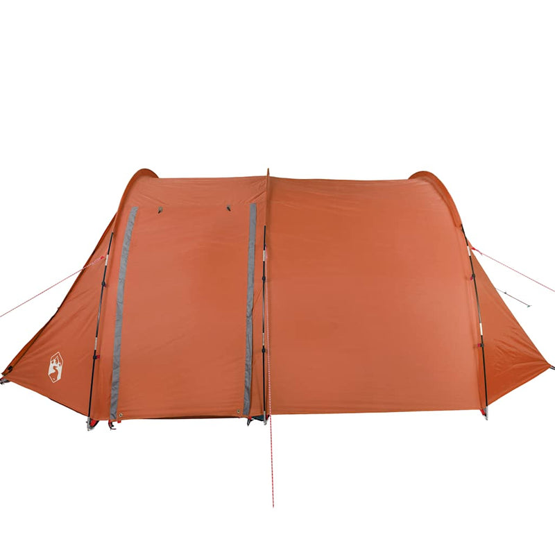 Cort de camping tunel 4 persoane, gri/portocaliu, impermeabil