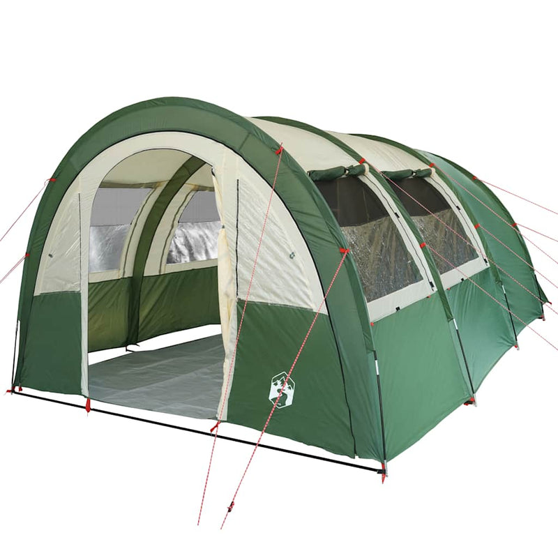 Cort de camping tunel pentru 4 persoane, verde, impermeabil
