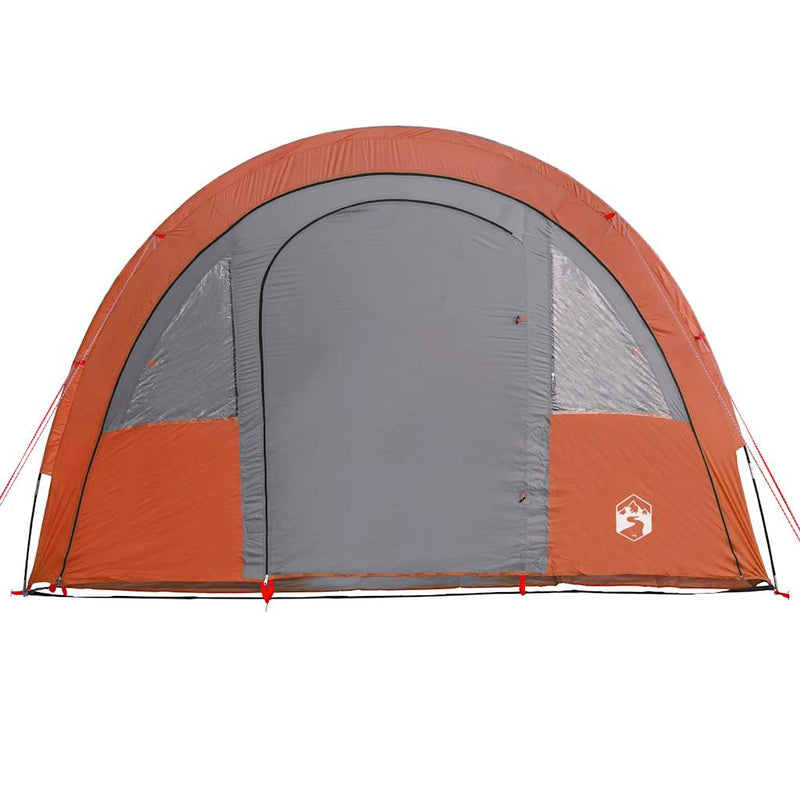 Cort de camping tunel 4 persoane, gri/portocaliu, impermeabil