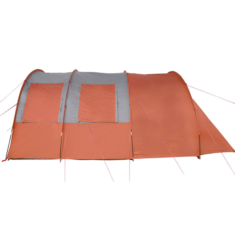 Cort de camping tunel 4 persoane, gri/portocaliu, impermeabil