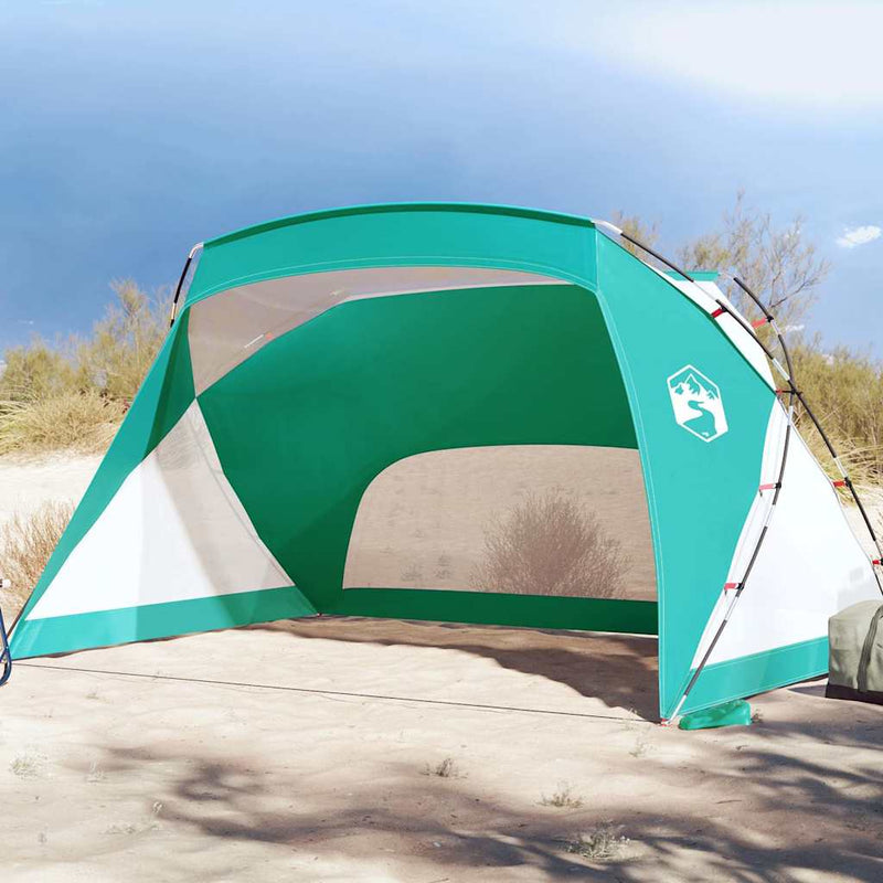 Cort de plajă, verde marin, 274x178x170/148 cm, poliester 185T