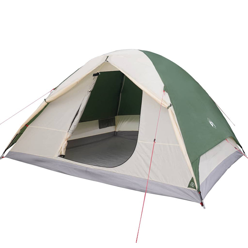 Cort de camping cupolă 6 persoane, verde, impermeabil