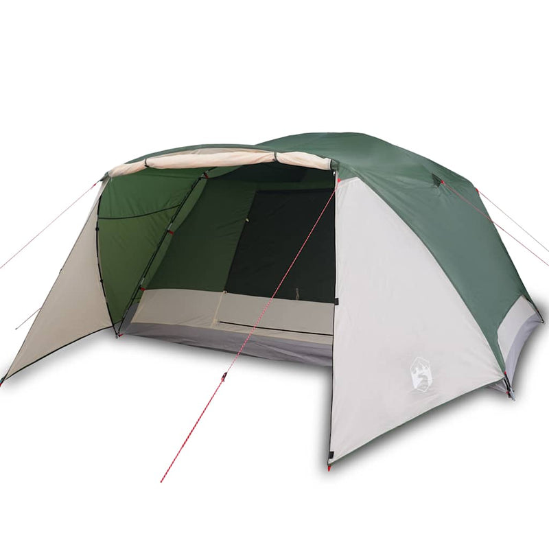 Cort de camping cu verandă 4 persoane, verde, impermeabil