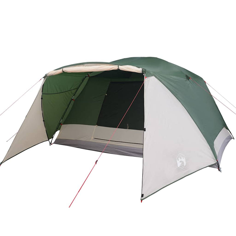 Cort de camping cu verandă 4 persoane, verde, impermeabil