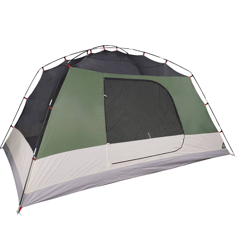 Cort de camping cu verandă 4 persoane, verde, impermeabil