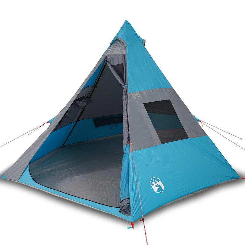 Cort de camping tipi pentru 7 persoane, albastru, impermeabil