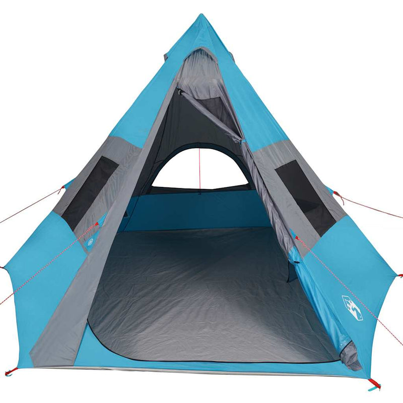Cort de camping tipi pentru 7 persoane, albastru, impermeabil