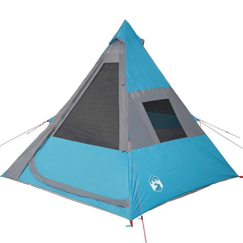 Cort de camping tipi pentru 7 persoane, albastru, impermeabil