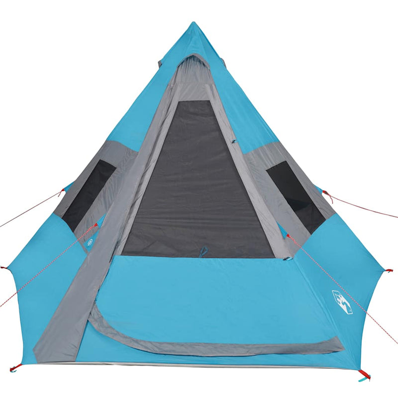Cort de camping tipi pentru 7 persoane, albastru, impermeabil