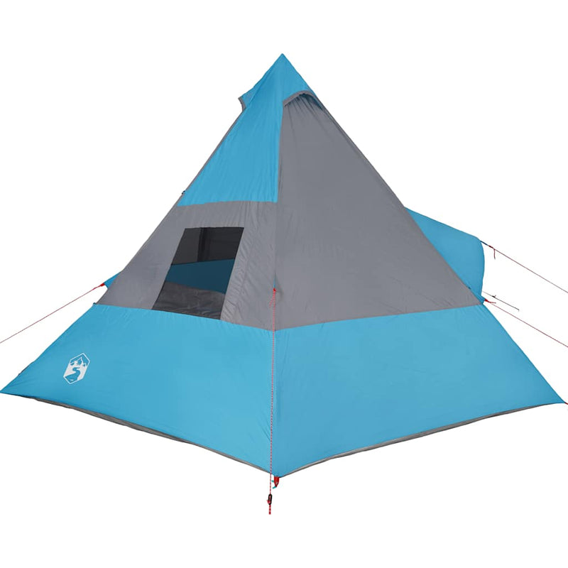 Cort de camping tipi pentru 7 persoane, albastru, impermeabil