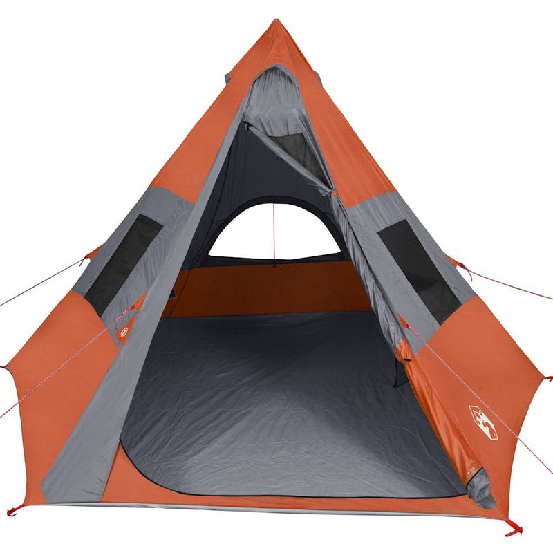 Cort de camping tipi pentru 7 persoane, portocaliu, impermeabil
