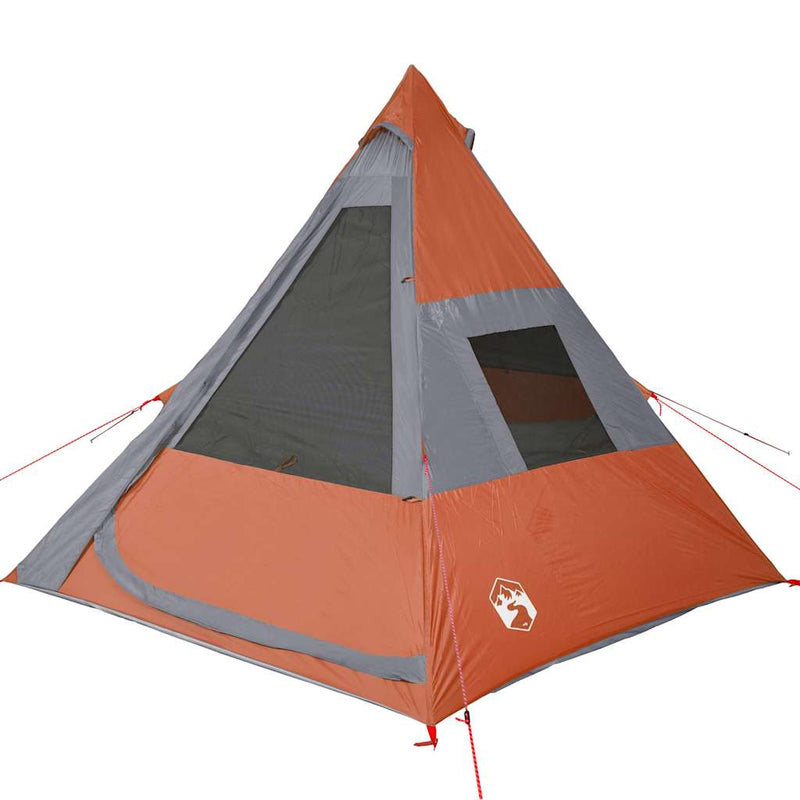 Cort de camping tipi pentru 7 persoane, portocaliu, impermeabil