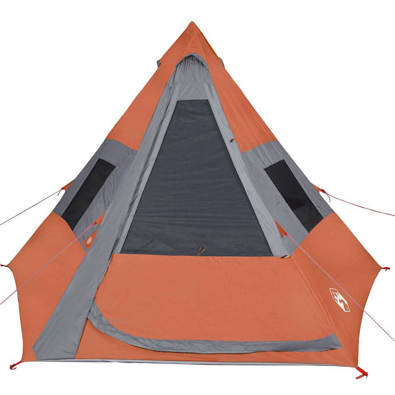 Cort de camping tipi pentru 7 persoane, portocaliu, impermeabil