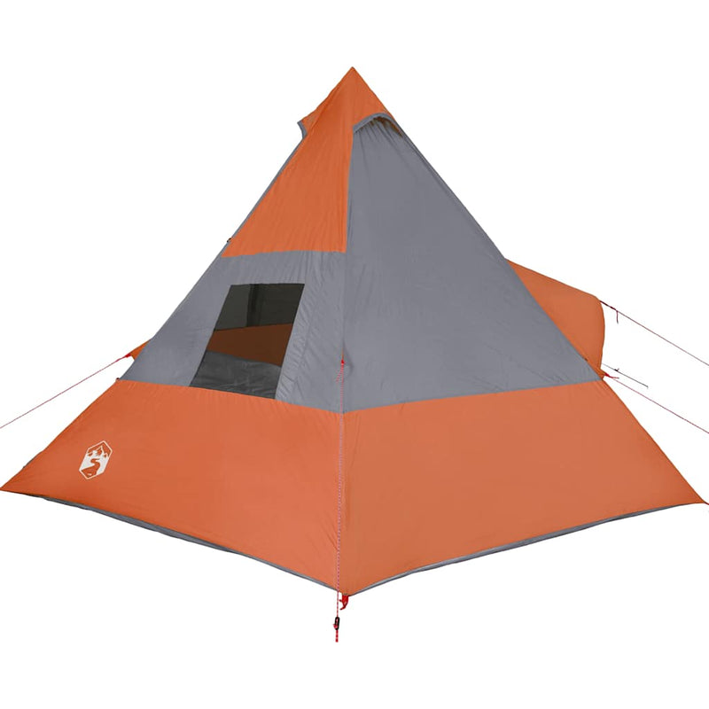 Cort de camping tipi pentru 7 persoane, portocaliu, impermeabil