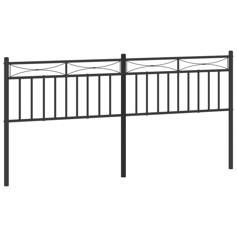 Tăblie de pat de schimb metalică, negru, 193 cm