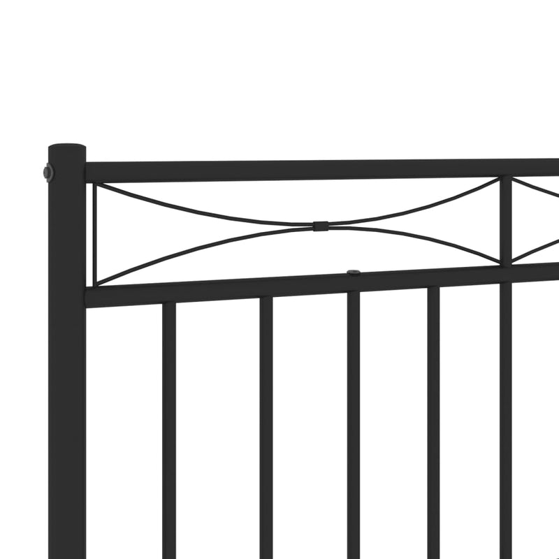 Tăblie de pat de schimb metalică, negru, 193 cm