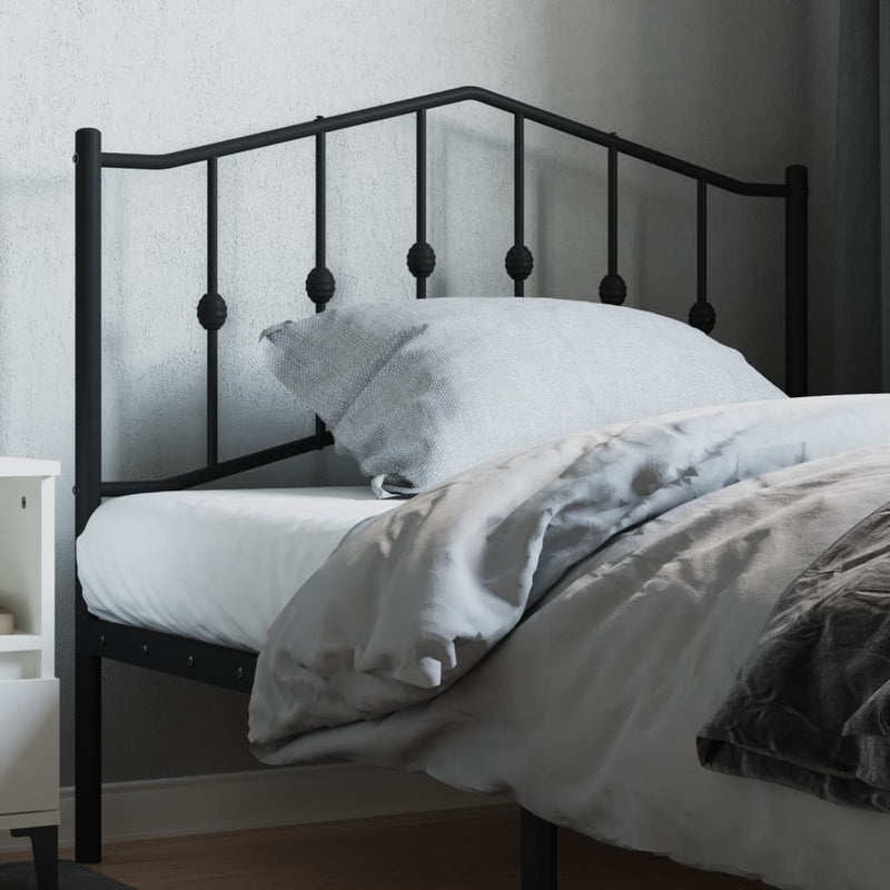 Tăblie de pat de schimb metalică, negru, 107 cm