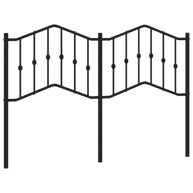 Tăblie de pat de schimb metalică, negru, 150 cm