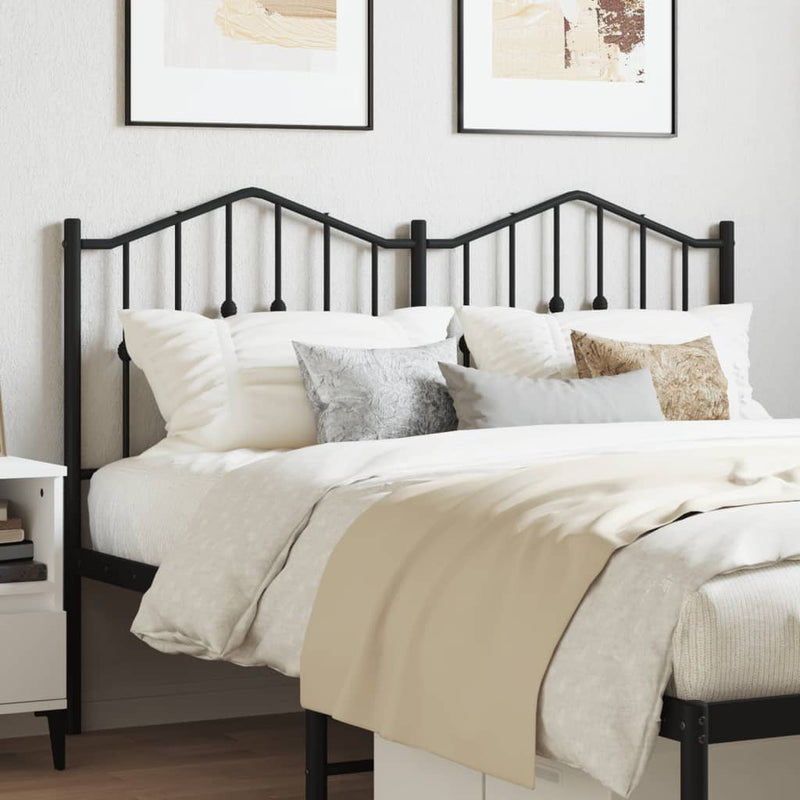 Tăblie de pat de schimb metalică, negru, 150 cm