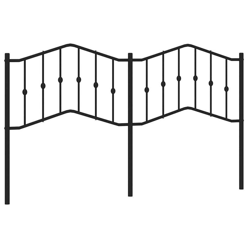 Tăblie de pat de schimb metalică, negru, 180 cm