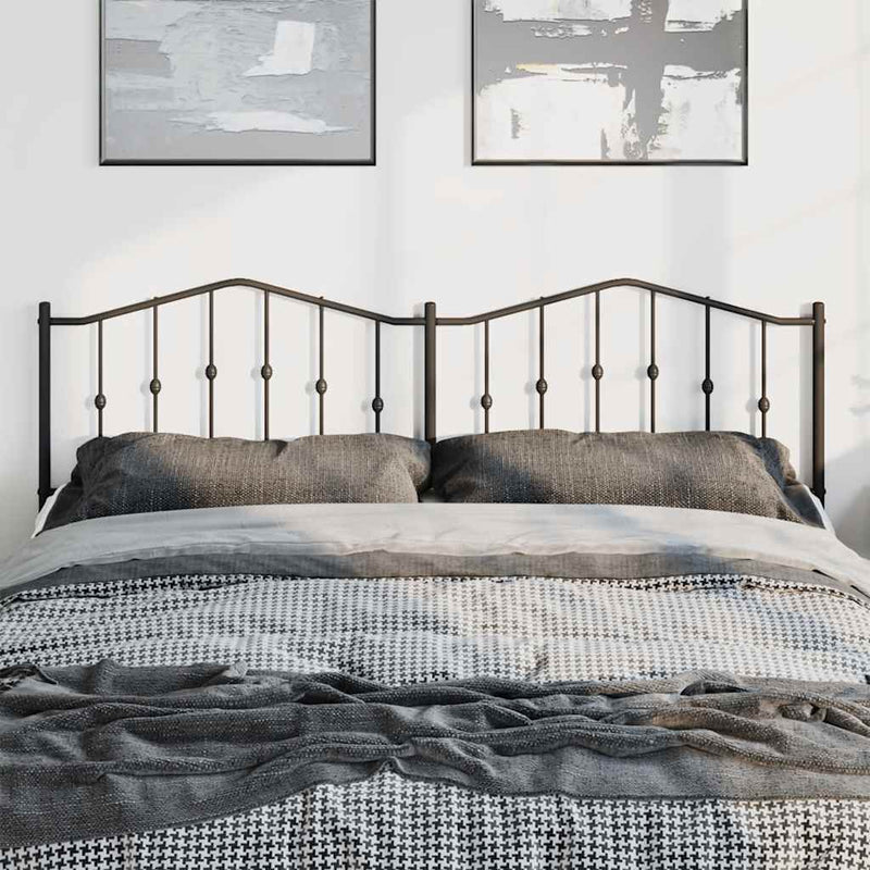 Tăblie de pat de schimb metalică, negru, 180 cm