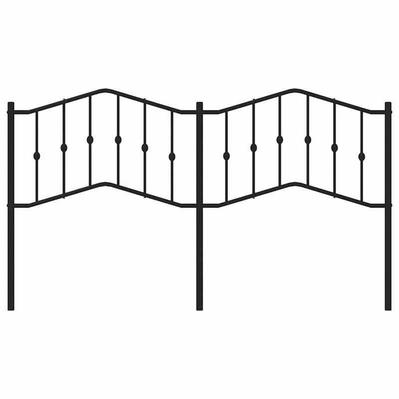 Tăblie de pat de schimb metalică, negru, 180 cm