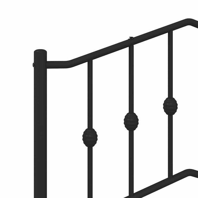Tăblie de pat de schimb metalică, negru, 180 cm