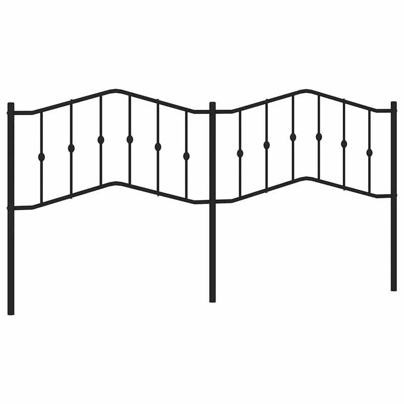 Tăblie de pat de schimb metalică, negru, 193 cm