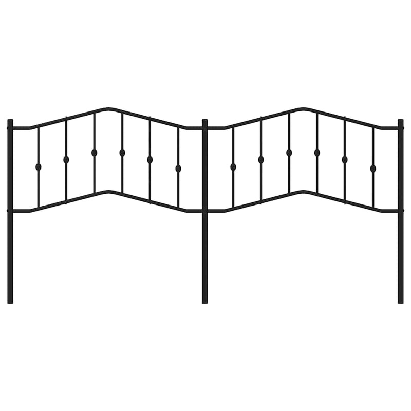 Tăblie de pat de schimb metalică, negru, 193 cm