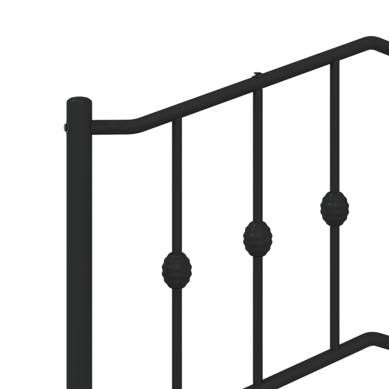 Tăblie de pat de schimb metalică, negru, 200 cm