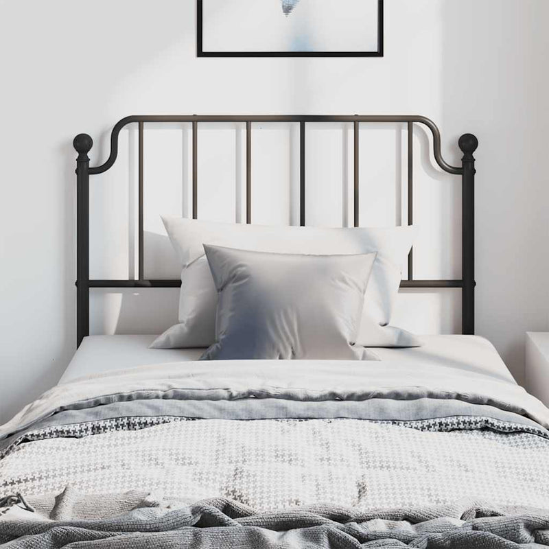 Tăblie de pat de schimb metalică, negru, 100 cm