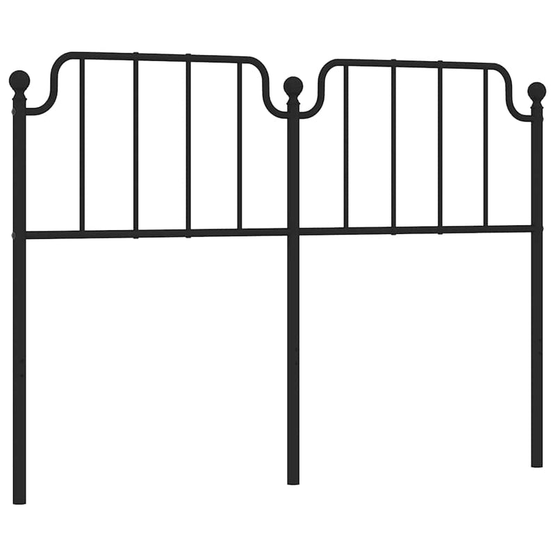 Tăblie de pat de schimb metalică, negru, 150 cm