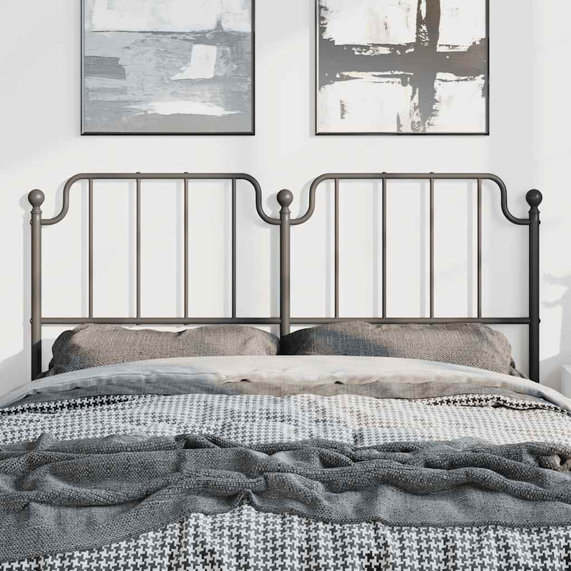 Tăblie de pat de schimb metalică, negru, 150 cm