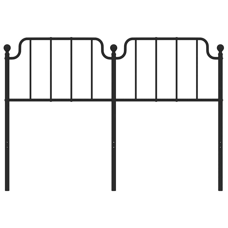 Tăblie de pat de schimb metalică, negru, 150 cm