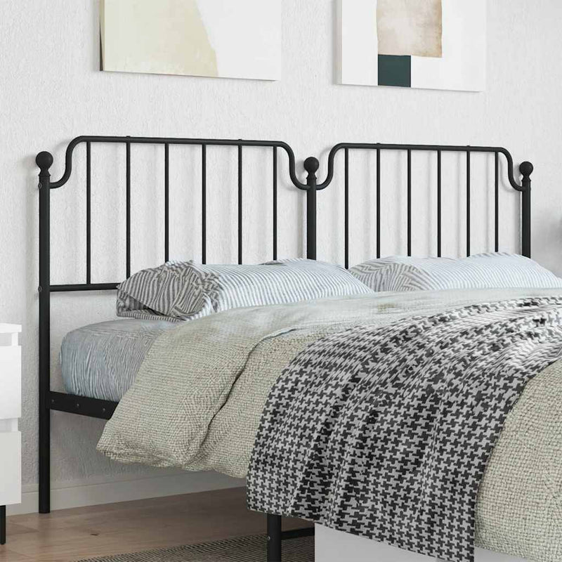 Tăblie de pat de schimb metalică, negru, 180 cm