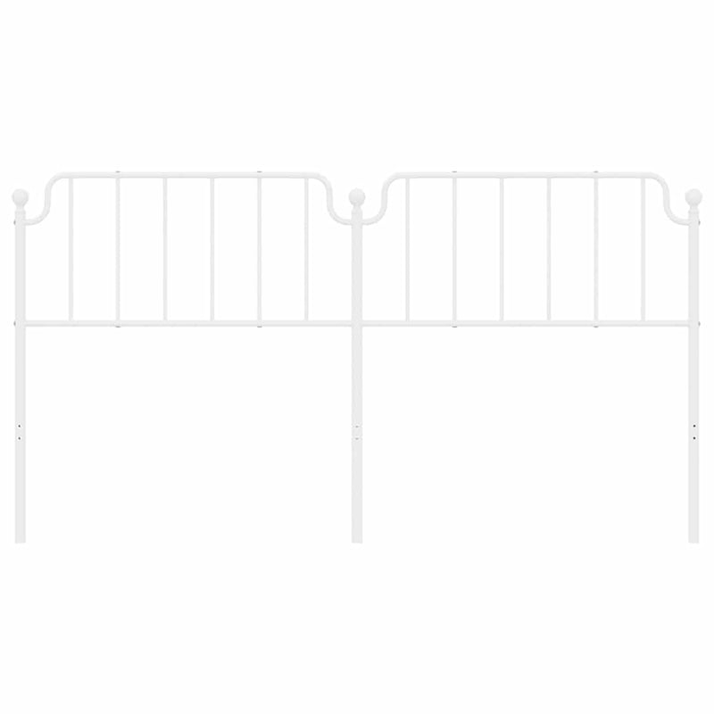 Tăblie de pat de schimb metalică, alb, 180 cm