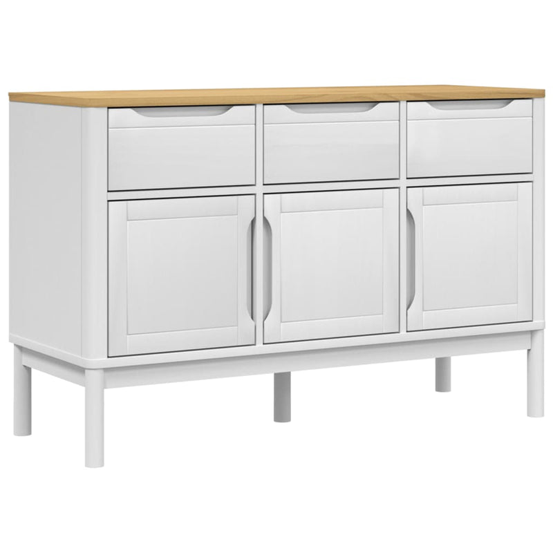 Dulap FLORO, alb, 114x43x74 cm, lemn masiv de pin